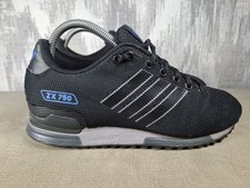 Scarpe da ginnastica uomo Adidas ZX 750 tessuto taglia UK 6 nero/grigio/blu