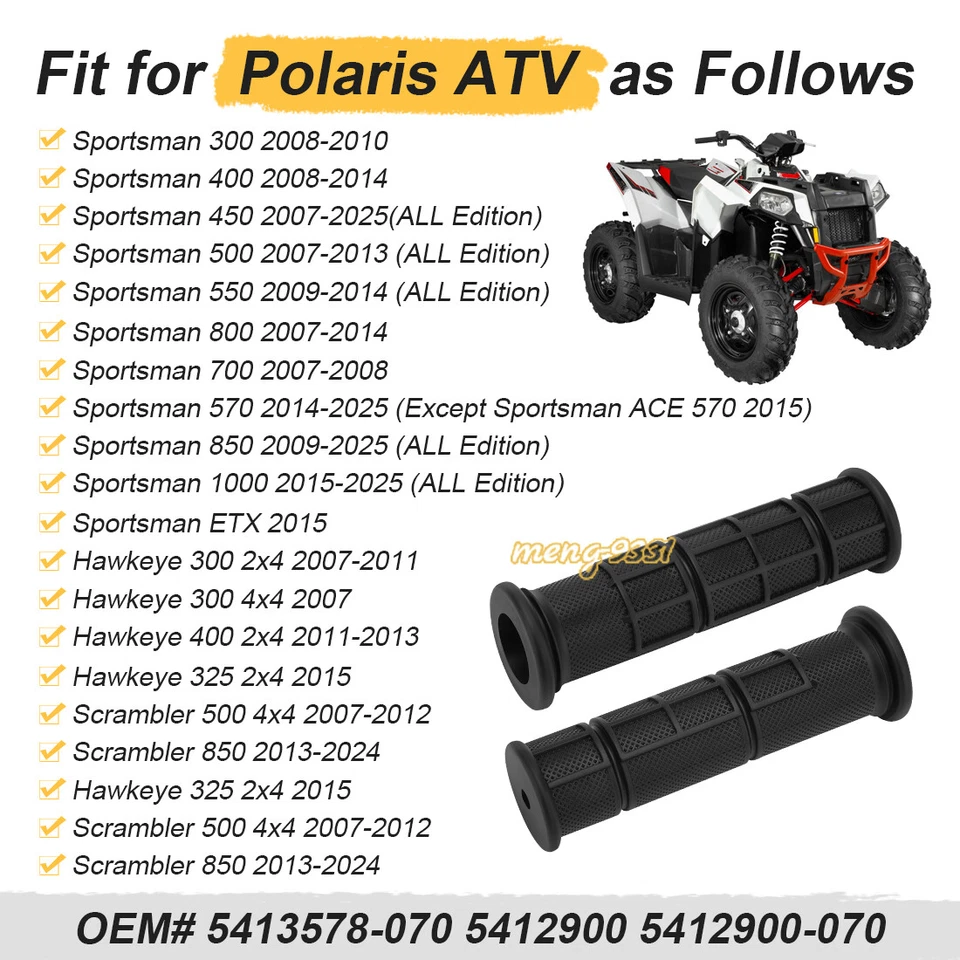 2PCS Handlebar Grips for Polaris Scrambler 500 850 Scrambler XP 850/ XP 1000 ATV - Изображение 4 из 4