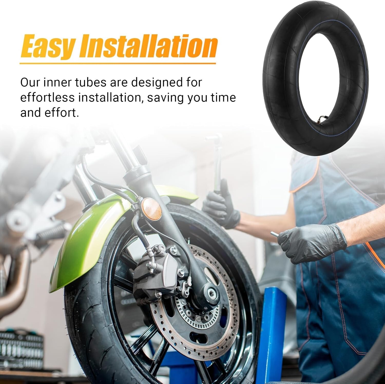 "Heavy Duty 170/80-15 Butyl Rubber Inner Tube with PV-78 Valve Stem "