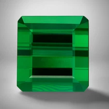 Green Tourmaline Asscher Cut Gemstone 2 Cts - 8 mm Vivid Precious Jewelry Gem