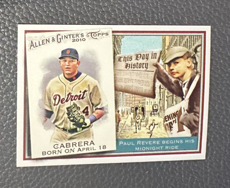 2010 Topps Allen & Ginter Miguel Cabrera #TDH45 This Day in History Tigers