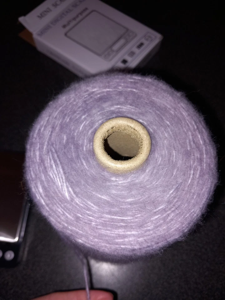 265g Faux Mohair Blend Yarn On Cone Soft Purple Colour Aran Weight Acrylic - Image 4 of 4