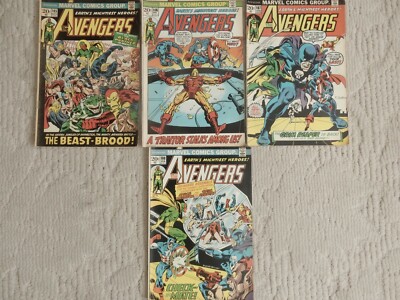  AVENGERS 4 ISSUE LOT #105-108 BLACK PANTHER GRIM REAPER,WONDER-MAN