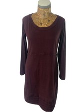 SANDWICH DRESS SMALL BURGUNDY BROWN Short Fit & Flare Long Sleeve Midi JERSEY