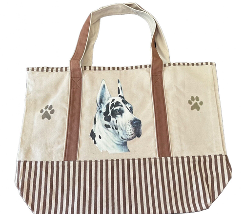 HARLEKIN DÄNE Hund strapazierfähige Canvas-Einkaufstasche Tragetasche - Bild 1 von 2