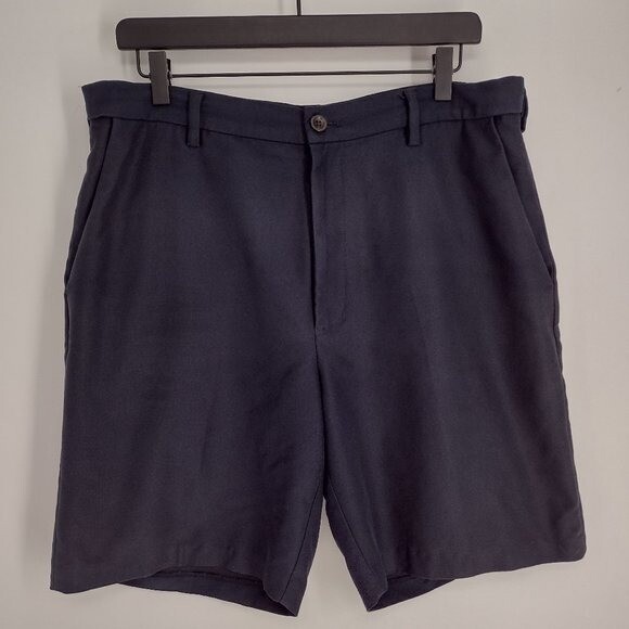 Chaps Flat Front 100% Polyester Casual Very Dark … - image 1