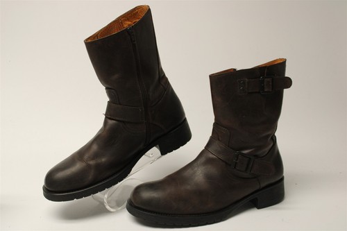 Aldo Mens 43 10 Brown Leather Zip Up Engineer Biker Boots - Imagen 2 de 24