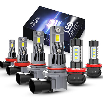 Para For Honda CR-V CRV 2015-2020 Faros LED Hi/Low + Kit de luces antiniebla 6x
