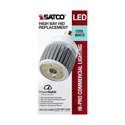 Satco S33116 LED 100V-277V =600W Metal Halide HID Replacement Mogul EX39 4000K - Picture 8 of 12