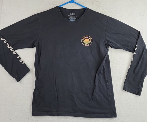 Single Fin Bali Logo Spellout Black Long Sleeve Mens Medium T-shirt
