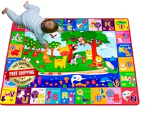 Alfombra De Juegos Grande Algodon Para Bebe Tapete Juego Niños Niña Casa Cuarto