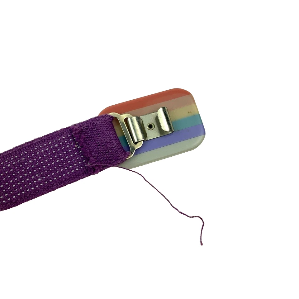 Cinturón vintage elástico esmalte arco iris cierre gancho 29" Foto 4 de 4