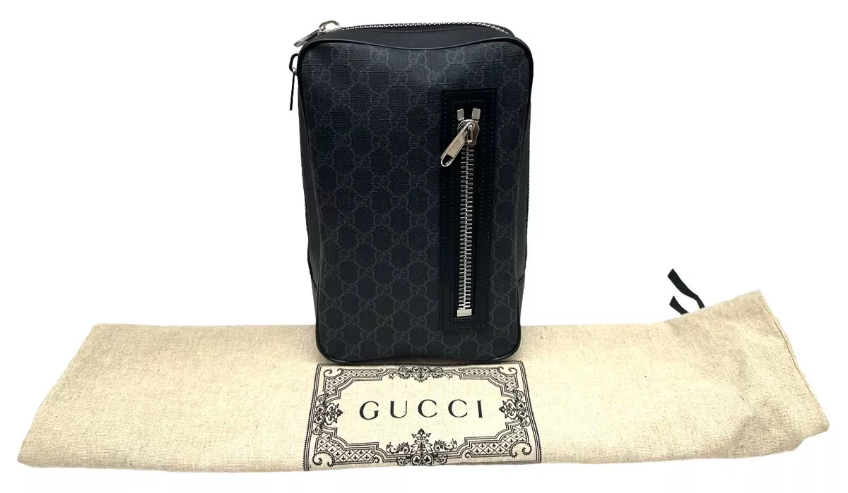 Sac ceinture Gucci GG Supreme Mongram Web noir/gris style : 478325 (CMP102991)