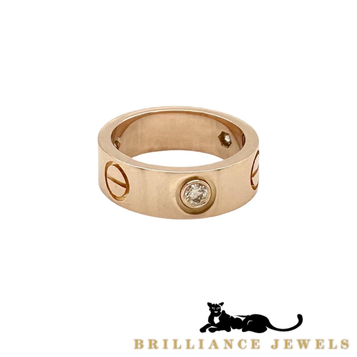 Cartier Love Ring, 3 Diamonds in 18k Rose Gold Size 50 | eBay