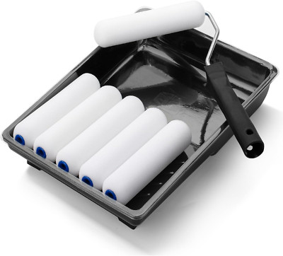 Bates- Paint Roller Kit, 9 Pcs, 6-Inch Foam Paint Roller Tray, Paint Roller Set