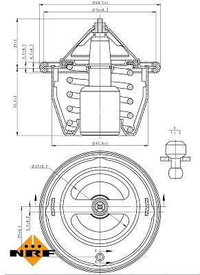 NRF 725012 Thermostat, coolant for SUBARU