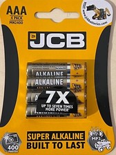 JCB AAA Batteries LR03 1.5V Super Alkaline (PACK OF FOUR)