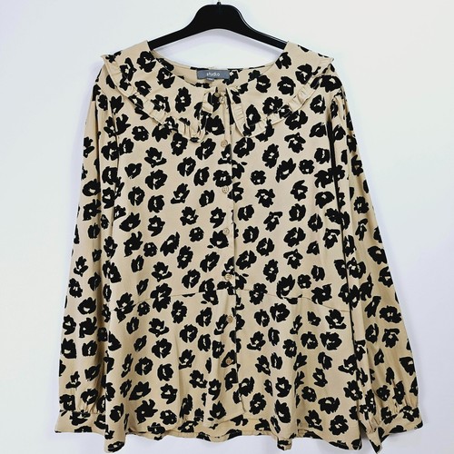 Studio - Animal Print Blouse - Beige - Size UK 20 - NEW - 第 1/7 張圖片