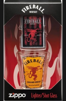 Zippo Fireball Set Shot Glass Limited Edition 