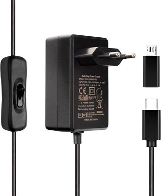 Raspberry Pi 4 5 und 3 Netzteil 5V 4,1 A 20,5 W Adapter USB C Power Supply mi...