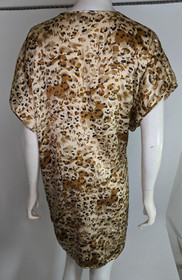 Vintage Robe Leopard Print Satin Kristine Tyler Animal Short Sexy Lingerie Vtg