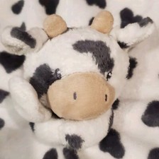 Carter's 12 inch X 13 Inch Gray White Cow Lovie Lovey Snuggle Security Blanket