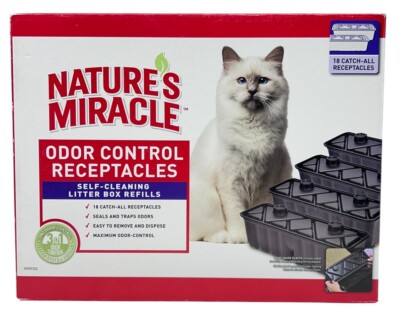 Nature s Miracle Odor Control Cat Litter Receptacles - 18 ct Refill - New in Box