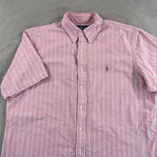 Vintage Polo Ralph Lauren Oxford Shirt Men XL Pink OCBD Classic Fit Flesh Pony