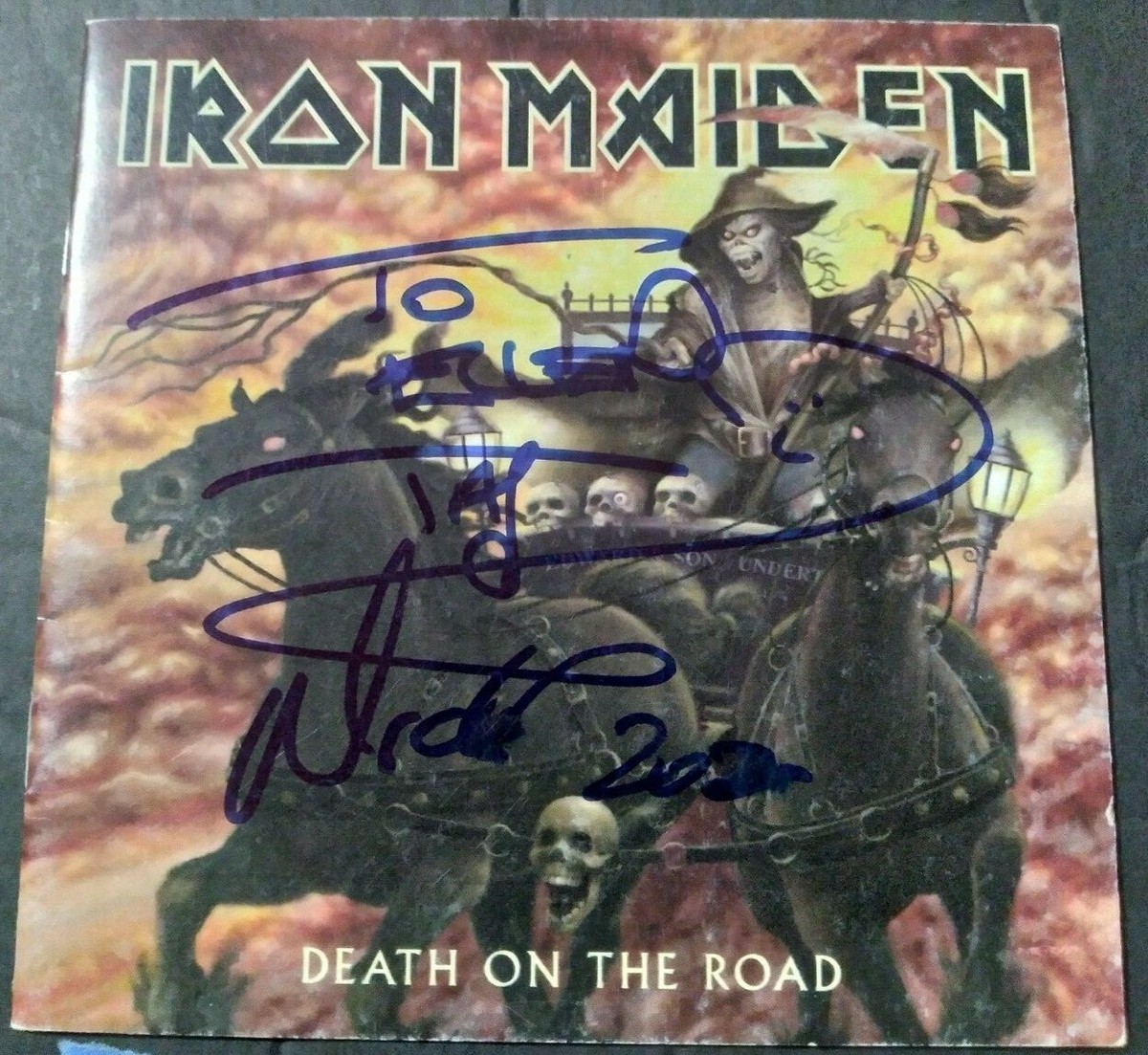 IRON MAIDEN NICKO MCBRAIN DRUMMER SIGNED AUTOGRAPH DEATH ON THE