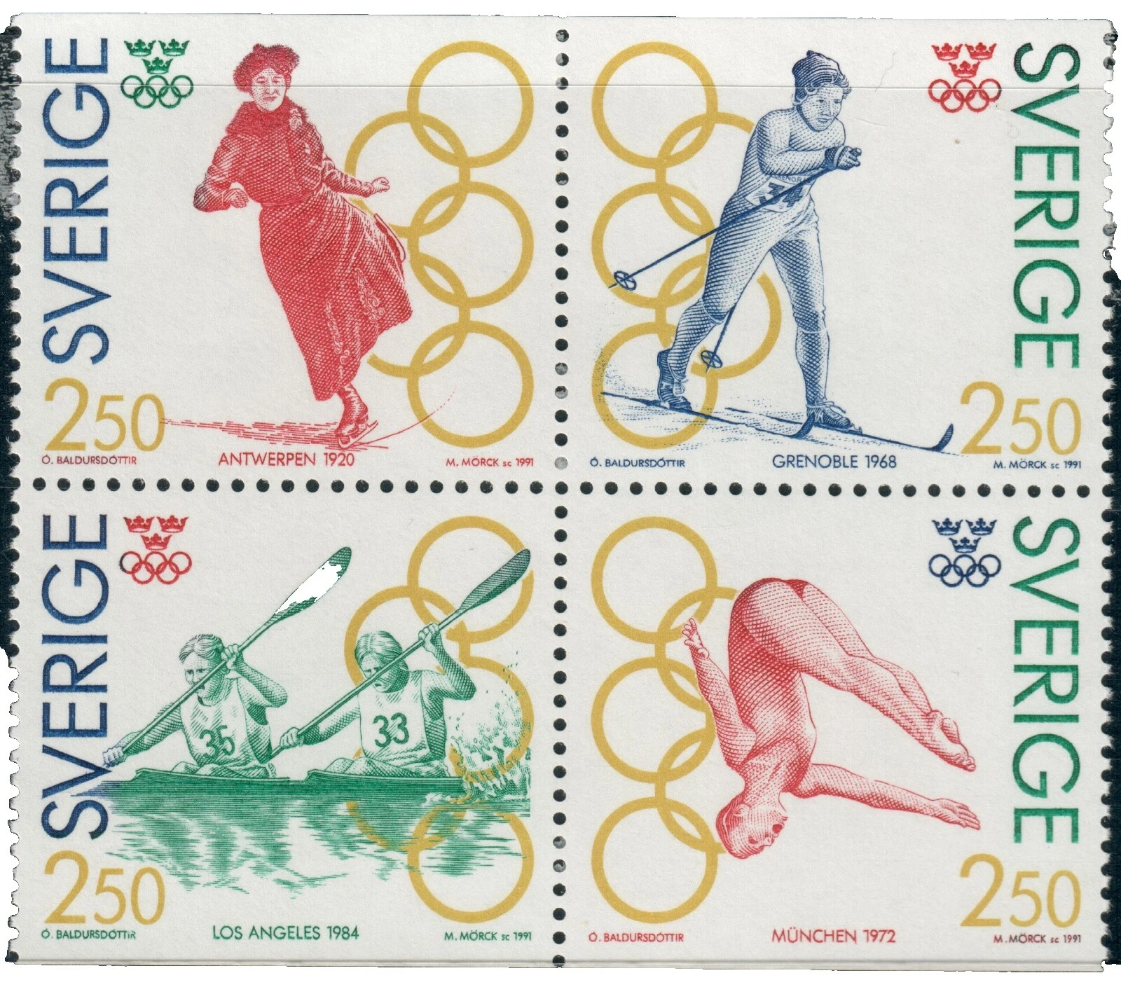 Juegos Olímpicos en excelente estado nunca abisagrado/estampillada sin montar o nunca montada Sellos de Suecia