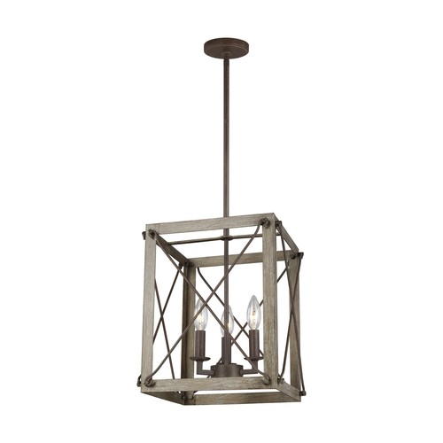 Thornwood 3-Light LED Foyer Light in Washed Pine