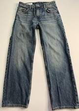 Zara Women's Blue Mid-Rise Wide-Leg Denim Jeans Size 4