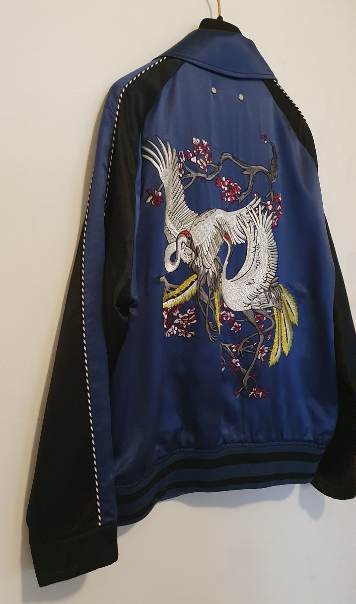 $5k Louis Vuitton Embroidered Silk Navy Jacket RUNWAY SS16