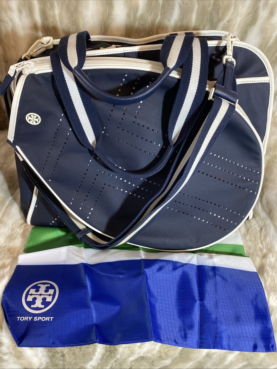 TORY SPORT トートバッグ テニス　ジム　ホワイト×ネイビー 大容量 TORY SPORT トートバッグ テニス ジム ホワイト×ネイビー 大容量