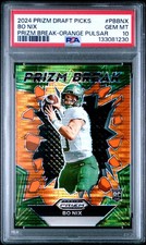 2024 Panini Prizm DP Prizm Break Bo Nix Orange Pulsar Prizm /49 PSA 10 ROOKIE