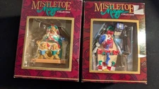 2 Mistletoe Magic Vintage Christmas Ornaments 