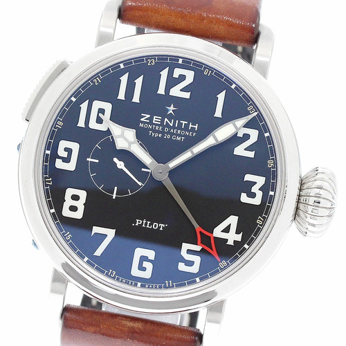 ZENITH WATCH 03.2430.693 PILOT AERONEF TYPE 20 GMT AUTOMATIC B...