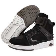 Bofucn Motorcycle Leather Boots,Street Riding Shoes,Anti-Slip Side Zipper Shoes