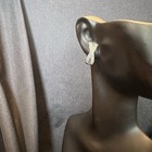 18K WHITE GOLD - DIAMOND (.80Ct) CRISS CROSS HUGGIE EARRINGS — photo 5
