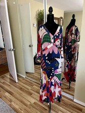 FARM Rio for Anthropologie – 100% Silk Statement Dress – Size M (Fits S-M)
