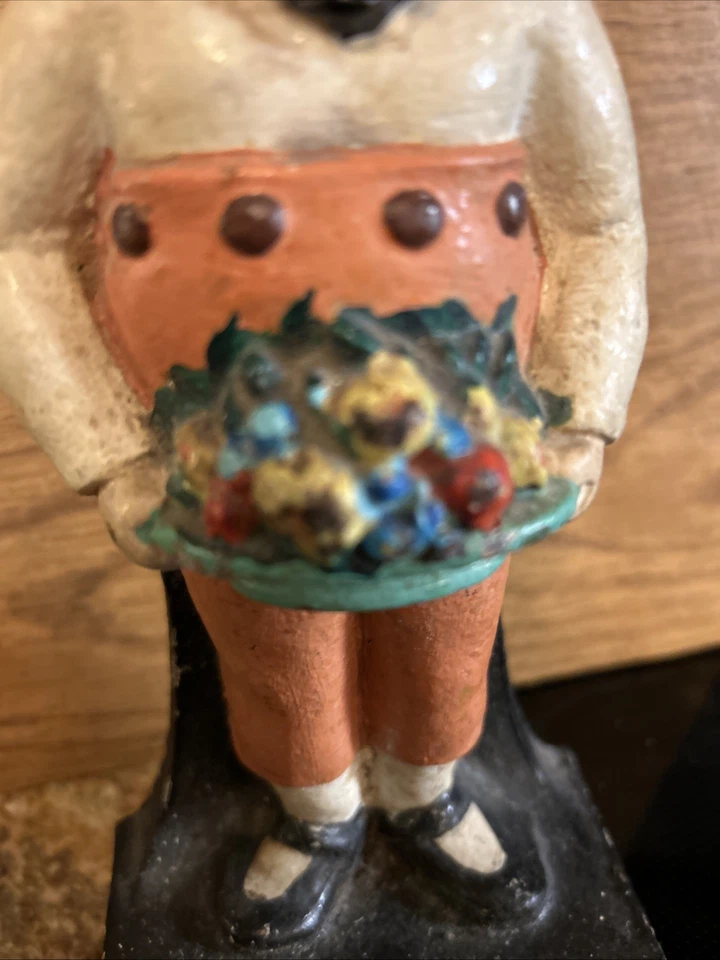 "Cesta de fruta antigua de hierro fundido para llevar niños sin marcar 9x4"" RARA" Foto 4 de 4