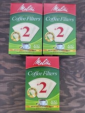 3 PACK - Melitta 2 Natural Brown Cone Coffee Filters 100 Count Each/300 Total 