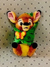 Disney Parks Babies Bambi Baby Plush with Green Blanket Pouch 10" Toy CLEAN