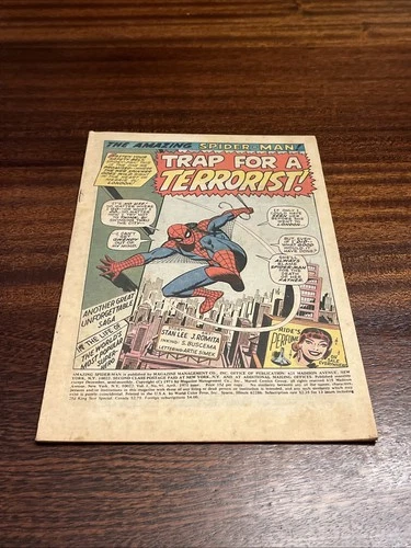 AMAZING SPIDER-MAN #95 1970 MARVEL 1ST APP. BULLITT! Coverless