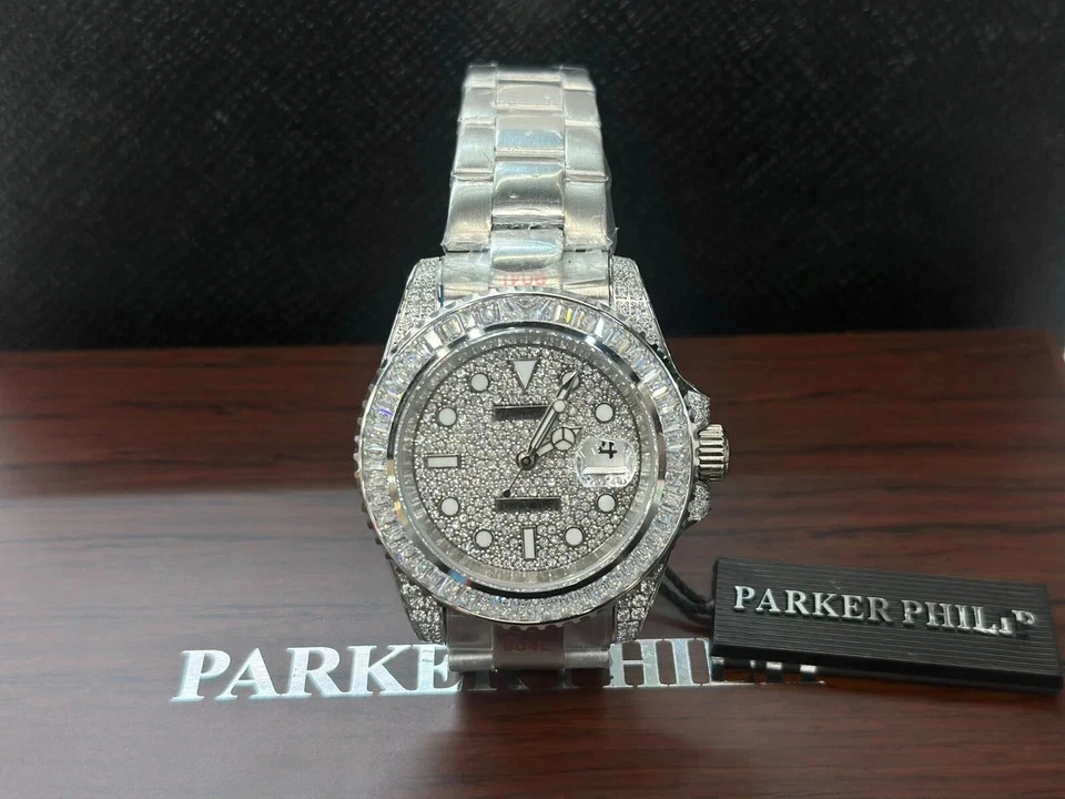 Patek Philippe — Parker Philip Automatic Stainless Steel Diamond Watch (Silver) PP6975A-1