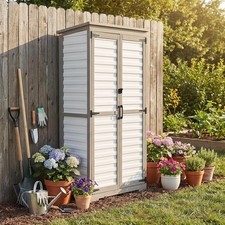 Tall Outdoor Storage Cabinet, Lockable, Waterproof for Garden Patio Garage