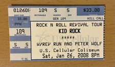 2008 KID ROCK / REV RUN / PETER WOLF BLOOMINGTON IL CONCERT TICKET STUB RUN DMC