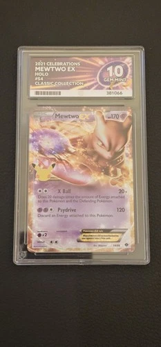 Pokémon ACE Grading Gem Mint 10 Mewtwo EX 54/99 25th Anniversary ACE LABEL