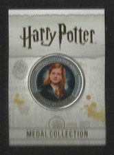 S1) RARE HARRY POTTER MEDAL COIN IN CARD SILVER GINNY WEASLEY LIMITED EDITION