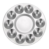 Aluminium-Farbpalette, 10 Mulden Runde Mischpalette (Silber)